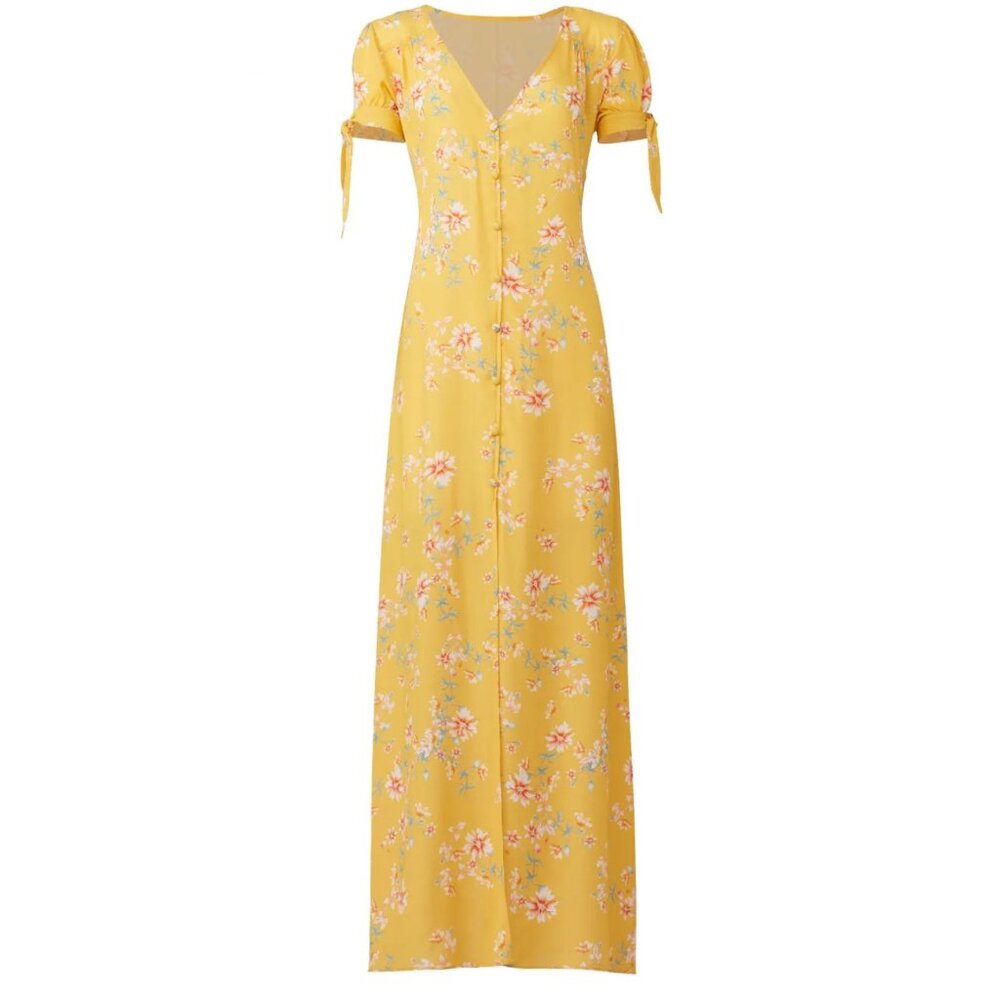 Flynn Skye Womens Maxi Dress Sz S Touch Of Honey 90s Romantic Fairy Cottagecore